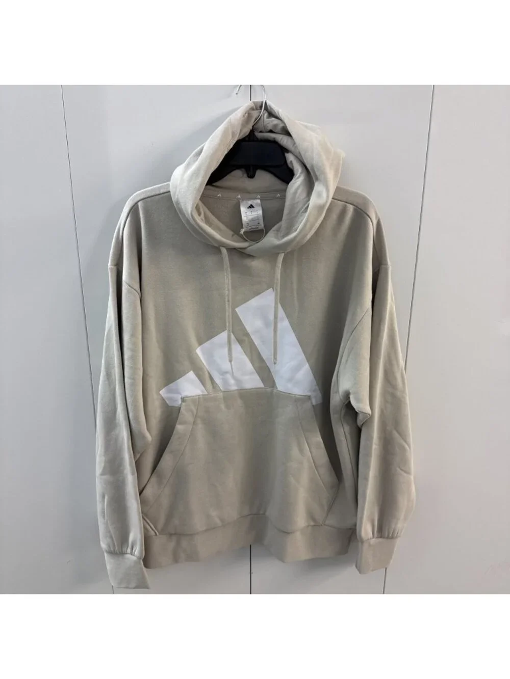 Adidas‎ Beige Hoodie Pullover Sweatshirt Mens Large Cozy Warm Sandstone